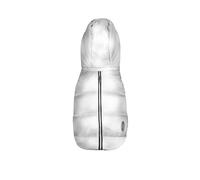 Record - Manteau Dogmar pour Chiens. Imperméable pour Chien de Style Sobre et raffiné avec Bandes réfléchissantes, Fermeture réglable et Trou Laisse | Argent, L
