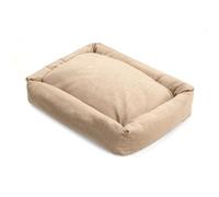 Record - Niche Mono Design pour Chiens et Chats en Coton - lit rembourré Doux et accueillant à séchage Rapide - Coussin rectangulaire Beige M 70x50x17h