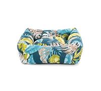 Record - Niche pour Chiens et Chats Monstera en Coton, Couleur : Bleu, 70 x 50 x 17 h cm. Lit rembourré pour Animaux à séchage Rapide, Doux et Confortable. Coussin rectangulaire pour Chiens et Chats.