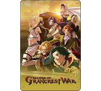 Record of Grancrest War (2018) Plaque vintage en étain Décoration murale pour la maison, le salon, la cuisine, le jardin, la chambre, le bureau, l'hôtel, le café et le pub