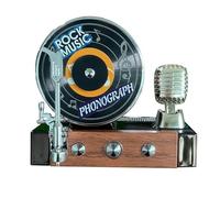 Record Player Air Freshener for Car, Long-Lasting Car Air Fresheners, Solar-Powered Retro Aromatherapy Decoration for Automotive Use, 3.94 x 3.74 x 3.15 inches