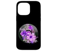 Record Player LP Music Themed Pressed Flower Purple Floral Coque pour iPhone 14 Pro Max