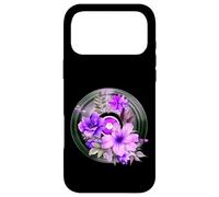 Record Player LP Music Themed Pressed Flower Purple Floral Coque pour iPhone 17 Pro Max