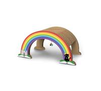 Record Poteau à gratter Arcobaleno - Griffoir en Carton avec Herbe à Chat - Structure en Forme d’Arc-en-Ciel 50 x 25 x 28h cm - Jouet et Niche résistante et Recyclable - Couleur La Havane