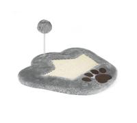 Record Poteau à gratter pour Chats - griffoir avec Base en sisal et Peluche - Balle Qui stimule Le Jeu - Dimensions 35 x 35 cm - Couleur Gris