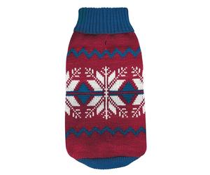 Record - Pull Chaud pour Chien Let it Snow. Pull de Noël avec col roulé avec Motif norvégien Hivernal, Trou Laisse et Lavable en Machine | XS, Longueur Dos 30 cm