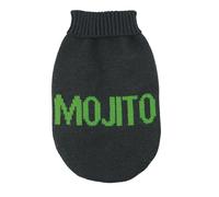 Record - Pull pour Chien à Cocktail Doux à col roulé avec passejambe élastique, brodé avec Inscription « Mojito » | XS, Longueur Dos 30 cm