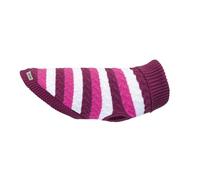 Record - Pull pour Chien modèle Lui&Lei. Pull pour Chien col Haut, Motif rayé Blanc avec Nuance Violet/Fuchsia, Trou Laisse et Passants Pattes | Violet, XL - Longueur Dos 50 cm