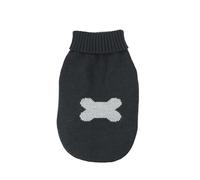 Record - Pull pour Chien Moonlight Dark Bone. Pull à col Montant avec Trou pour la Laisse et Passant en Tricot pour Les Pattes arrière. | Noir, XS - Longueur Dos 30 cm