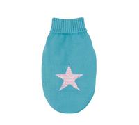 Record - Pull pour Chien Moonlight Sky Star. Pull Chaud avec étoile sur Le Dos, col roulé élégant, Trou Laisse et Passant Pattes arrière | Bleu Clair, M - Longueur Dos 40 cm