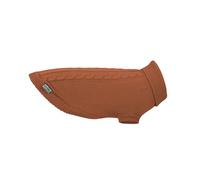Record - Pull pour Chien Willy. Pull col Haut, Motif tressé, Trou Laisse et passejambe élastique. | Marron, Taille XS - Longueur Dos 25 cm
