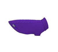 Record - Pull pour Chien Willy. Pull col Haut, Motif tressé, Trou Laisse et passejambe élastique. | Violet, 3XS - Longueur Dos 20 cm