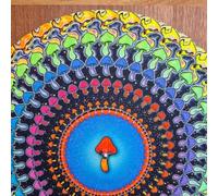 Record Slipmat, Optical Illusion Visual Effect Record Pad, Anti Slip Felt Turntable Mat, Smooth Rotation Vibration Reduction, Vinyl Turntable Accessory for Studio Music Display