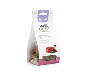 Record - Snack sans Gluten âme Pure pour Chiens 100% naturels. Biscuits naturels cuits au Four au goût du Foie et des Baies, fabriqués en Italie |75 g