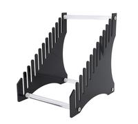 Record Storage Holder, 12 Slots Acrylic VinylRecord Organizer Easy Assembly Access Record Stand VinylRecord Holder Stand for Music Collection Album Book Magazine File (Black)