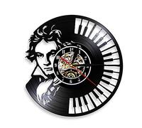 Record Wall Clock Wall Lamp Piano Keyboard Luminous Wall Art Watch Home Decoration (Color : with LED) (Without LED)