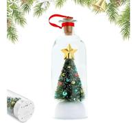 recordable christmas tree message in a bottle(A) | Christmas Tree Voice Message Bottle Ornament,Sapin de Noël en Verre et scène enneigée,Home Festive Party Decor Gift