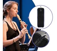 Recorder Case, Ŵaterproof Flute Stořage Bag With Secure Zipper, Compact Oxford Cloth Pouch For Soprano Recorder, Travel Practice Orğanizer For Kids Adults, Black, 13.8x1.97x1.77 Inches, 1 Pack
