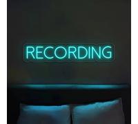 Recording Panneau néon LED Studio Décoration en direct Panneau lumineux à intensité variable pour streamer, influenceur, joueur, chambre, bar, club, maison, décoration de fête (bleu glacier)
