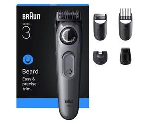Recortadora Braun BeardTrimmer 3 BT3560 40 niveles 2 peines NiMH 50min Negro/Gris