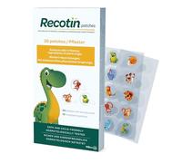 Recotin Pansements Piqûres Moustique 30 Pièces - 100% Ingrédients Naturels - 20x Motifs d'animaux + 10x Patchs Transparents - Pansements Piqure Insectes pour Toute la Famille