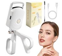Recourbe-cils chauffant avec bobine à sourcils, recourbe-cils électrique portable - Température réglable à 3 niveaux et recharge de type C, paupière anti-brûlure, courbes naturelles et durables sans