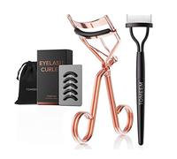 Recourbe-cils Tomeem avec peigne, kit professionnel de rehaussement de cils volumisant, recourbe-cils avec coussinets de recharge pour usage domestique et en voyage, or rose