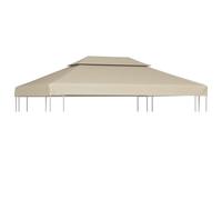 vidaXL Recouvrement d'auvent Toile de remplacement 310 g/m² Résistant à l'eau 3 x 4 m Beige
