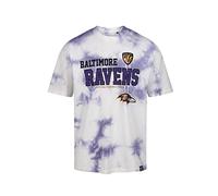 Recovered Baltimore Ravens NFL Tie-Dye Relaxed Oversized T-Shirt White Purple