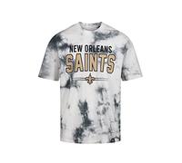 Recovered New Orleans Saints NFL Tie-Dye Relaxed Oversized T-Shirt Black White