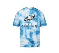 Recovered Philadelphia Eagles NFL Tie-Dye Relaxed Oversized T-Shirt Blue White