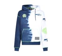 Recovered Seattle Seahawks NFL Ink Dye Effect Bleu foncé sur Blanc Hoody