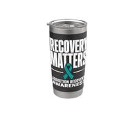 Recovery Matters, sensibilisation à la toxicomanie et à l'alcoolisme, bleu sarcelle Gobelet isotherme en acier inoxydable double paroi