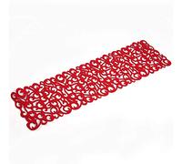 Rectangle Forme Chemin de Table, Feutre Nappe Chemin de Table, Chemin de Table en Dentelle Design de Floraux Ajourés, Napperons de Table pour le Dîner Table Buffet Table Parties Mariages Noël (rouge)