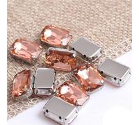 Rectangle forme cristal coudre sur verre strass avec argent griffe verre à coudre sur pierre artisanat pour vêtements accessoires-Champagne,13x18mm 20pcs