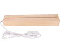 Rectangle -LED -luminaires Afficher les bases de la lumière chaude USB -Frontière bois-artisanat pour verre cristal acrylique 18 cm / 7,09in