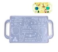 Rectangle Moule de plateau de résine Noël avec poignée - Moule silicone Noël pour la résine Making Dish Bray Craft DIY