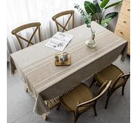 Rectangle nappe, 80x160cm（63x31 inch）, Coton Lin sans Plis Anti-décoloration Facile Nettoyer nappes lavables, Tissu de Table à Manger Housse pour Table de Salle à Manger de Cuisine Décoration