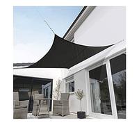 Rectangle Sun Shade Sail étanche, 3m x 4m auvents de crème Solaire Noir auvent de avec 4 Cordes, Bloc UV, pour Balcon de Patio extérieur