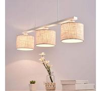 rectangle suspension lumière lin blanc rond tissu textile vintage salle à manger éclairage de plafond lustre moderne minimaliste salon, cuisine, chambre à coucher lampe suspendue hauteur réglable