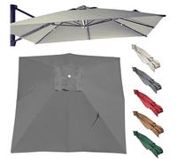 Rectangle Toile De Rechange 3x3.0m 3x4m Parasol Déporté, 8 Baleines Auvent De Rechange Pour Parasol, Housse De Parapluie De Remplacement Extérieur(Gray,4x3.0m/13x9.8ft)