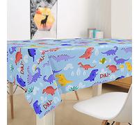 Rectangulaire Imperméable Nappe, Treer 3D Anti-Taches Lavable Entretien Facile Nappes avec Motif Dinosaure Dessin Animé Nappe de Table pour Cuisine Picnic Party Jardin (Dinosaure Bleu,140x160cm)