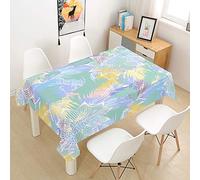 Rectangulaire Imperméable Nappe, Treer Anti-Taches Lavable Entretien Facile Nappes avec 3D Plantes Tropicales Imprimé Nappe de Table pour Cuisine Picnic Party Jardin Table (Lavande,60x60cm)