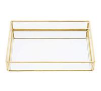 Rectangulaire Phnom Penh Plateau de Rangement en Verre Plateau en Or Miroir Rectangle Miroir Plateau Peut contenir des Bijoux de Parfum cosmétiques(M)