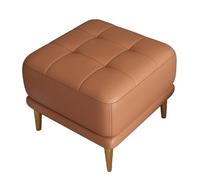 Rectangulaire Pouf Ottoman Cuir pour Canapé Petit Repose-Pieds en Cuir Pouf Ottoman Moderne Rembourré Canapé Banc À Chaussures Marchepied pour Salon(Orange)