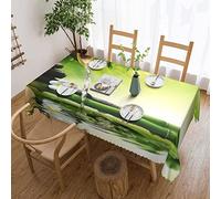 Rectangulaire Toile Cirée Pierres De Basalte Zen d'eau De Jardin Nappe Cirée Résistente Nappe Cuisine Lavable Nappe De Jardin pour Jardin Salle À Manger Table À Manger,137X183cm