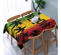 Rectangulaire Toile Cirée Un Amour Reggae Rasta Nappe Polyester Nappe De Jardin Elégante Nappe De Table pour Table À Manger Exterieur Salle À Manger,137X183cm