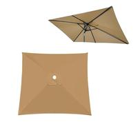 Rectangulaire Toile De Rechange Pour Parasol Déporté 2x3m Carré 2x2m 3x3m, Auvent De Remplacement Pour Parapluie De Terrasse, 4/6/8 Ribs Étanche Housse Pour Cour Jardin Plage(Khaki,192X192cm)
