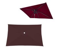 Rectangulaire Toile De Rechange Pour Parasol Déporté 2x3m Carré 2x2m 3x3m, Auvent De Remplacement Pour Parapluie De Terrasse, 4/6/8 Ribs Étanche Housse De Rechange Pour Cour Jardin Plage(Coffee color,