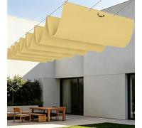 Rectangulaire Vague Voile Ombrage 1000 x 340 cm Résistant à l'eau Filet Dombrage Rectangle Multi Couleur Taille Toiles pour Patio Jardin Terrasse Extérieur Balcon, Jaune Sable